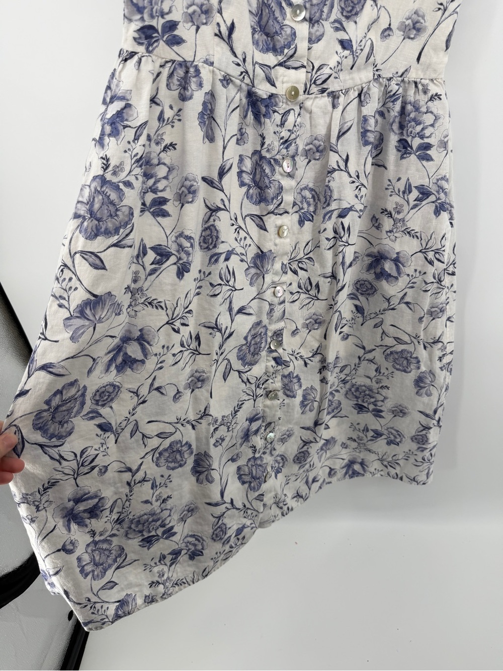 Cynthia Rowley Cottagecore Coquette Linen Floral Button Front Midi Sundress Sz6 - Picture 4 of 12